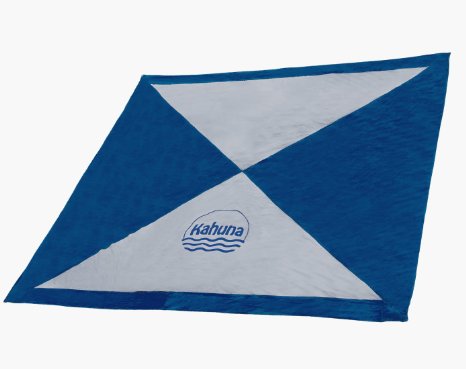 KAHUNA 'Next Generation' Parachute Beach Blanket - Extra Large 8 x 8 Feet - The Biggest Anti Sand Beach Sheet / Picnic Blanket Available - Portable, Lightweight, Quick-drying, With 12 Sand Pockets.