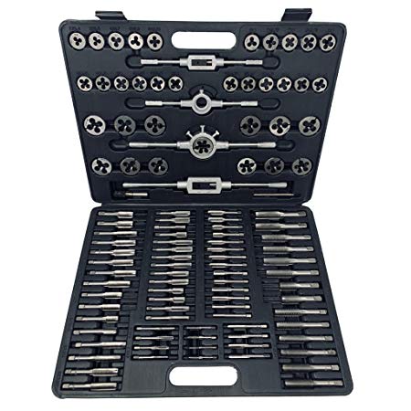Segomo Tools 110 Piece Hardened Alloy Steel Metric Tap And Die Threading Tool Set With Storage Case