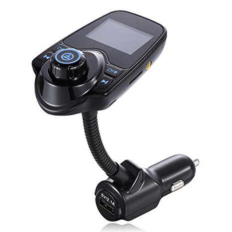 TNP Bluetooth FM Transmitter Wireless In-Car Radio AUX   USB Car Charger Adapter Kit with Display, Hands-free Calling For Android, Smartphones, Tablets, iPhone, iPad, TF Card, MP3/MP4 Audio Players