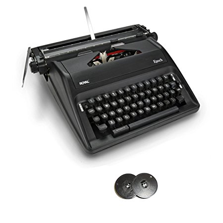 Royal Epoch Portable Manual Typewriter with Deluxe Spool Typewriter Ribbon (2-Pack)