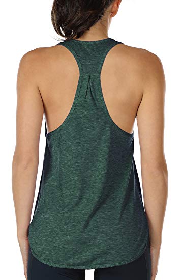 icyzone Workout Tank Tops for Women - Athletic Yoga Tops, Racerback Running Tank Top