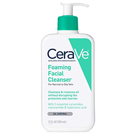 CeraVe Foaming Facial Cleanser 12 oz for Daily Face Washing, Normal to Oily Skin