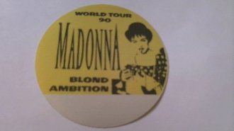 1990 Madonna Blond Ambition Backstage Pass Yellow