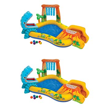 Intex Dinosaur Play Center Inflatable Kiddie Swimming Pool | 57444EP (2 Pack)