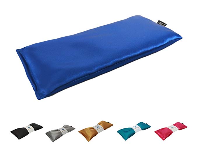Unscented Eye Pillow - Migraine, Stress & Anxiety Relief - #1 Stress Relief Gifts - Made in USA, Organic Flax Seed Filled, Microwavable