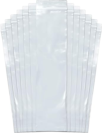 SNL Quality Zipper Lock Reclosable Clear Disposable Plastic Bags, Strong | 3" X 12" - 2 MIL - 100 Bags