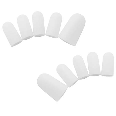 Homgaty 10 Piece Gel Toe Caps Cover Soft Protectors Prevent Blisters Corns Pain Relief