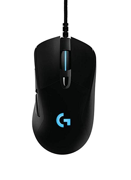 Logitech G403 Hero 16K Gaming Mouse, Lightsync RGB, Lightweight 87G 10G Optional, Braided Cable, 16, 000 DPI, Rubber Side Grips