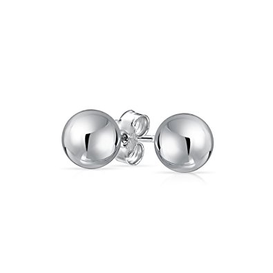 Bling Jewelry Sterling Silver Bead Ball Stud Earrings