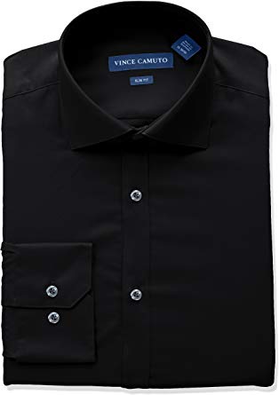 Vince Camuto Men's Slim Fit Spread Collar Solid Dress Shirt