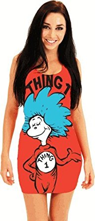 Mighty Fine Women's Dr. Seuss Thing 1 and Thing 2 Tunic Tank