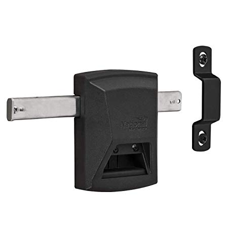 SmartKey Gate Lock N109-080 by National Hardware for Vinyl and Wooden Fences, Black
