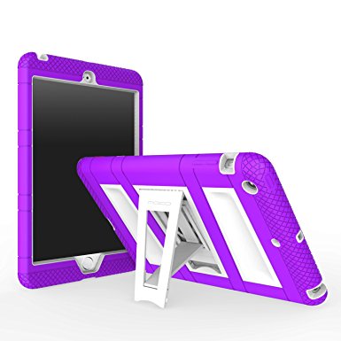 iPad Mini Case, iPad Mini 2 / 3 Case, MoKo Silicone   White Hard Polycarbonate Protector with Foldable Stand Cover Case for Mini 3, Mini 2 and Mini (2012 1st gen), PURPLE (Will not fit iPad Mini 4)