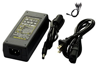 Jhua Power Adapter AC 100-220V DC 12V 8A Wall Plug Power Supply 1.2 M US Cord & 1 to 8 Cord Interface Switch Power Adapter for LED Copper String Light/ Flexible Lights/ CCTV Security Camera (12V 8A)