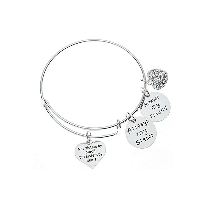 Infinity Collection Best Friends Bracelets- Not Sisters by Blood But Sisters by Heart Bracelet- Friend Jewelry for Friends