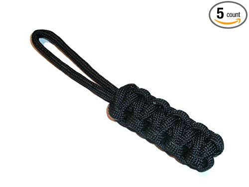 RedVex Zipper Pulls - Knife Lanyards - Equipment Lanyards - Paracord Cobra Style - Choose Your Color & Size (Qty 5)