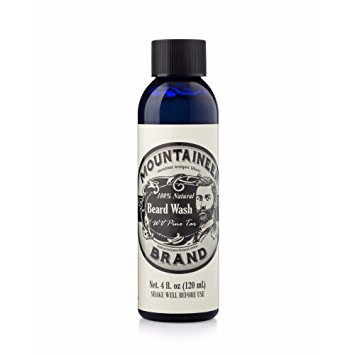 Beard Wash by Mountaineer Brand All-Natural beard shampoo - Cleans and Conditions (4 ounce, WV Pine Tar)