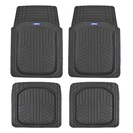 ACDelco ACMT-934-BK Deep Dish Rubber Floor Mats-Heavy Duty Performance for Car, Truck, SUV-4-Piece Set-Thick, Odorless & All Weather (Black)