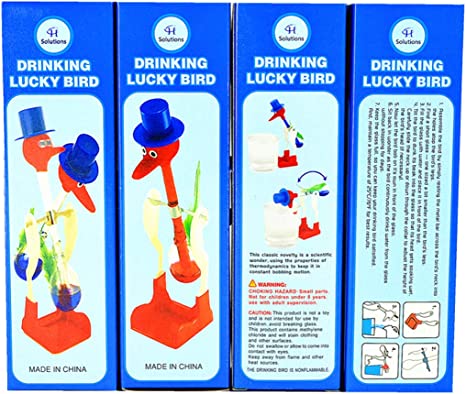 C&H Solutions 4 Pack Drinking Bird (Red,Blue,Green ,Purple of Liquid Color)