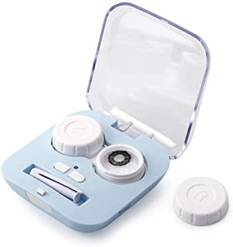 Contact Lens Cleaner, Portable Contact Lens Cleaner Kit Daily Care Faster Cleaning for Contact Lens (New Version) (Blue)