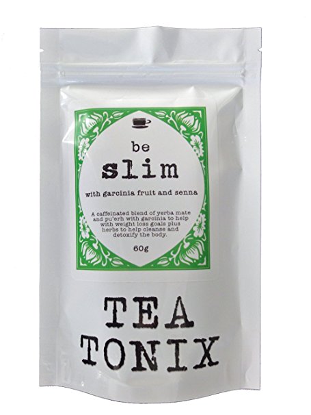 BE SLIM Detox and Appetite Suppressant Tea with Yerba Mate, Senna, Dandelion, and Garcinia 60g - to Help Slim, Detox, Control Appetite to Promote Weight Loss, and Boost Energy by Tea Tonix