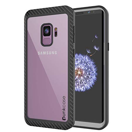PunkCase Galaxy S9 Case, [Spartan Series] Rugged Armor Cover W/Built in Screen Protector [Kickstand] Compatible W/Samsung Galaxy S9
