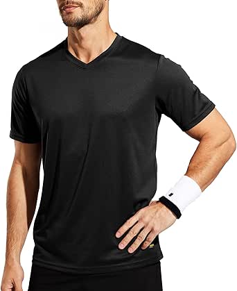 MIER Men's Quick Dry Workout Shirts Moisture Wicking Running Athletic Performance T-Shirts Recycled Polyester Top Tee