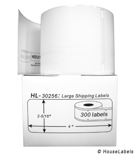 DYMO-Compatible 30256 Large Shipping Labels (2-5/16" x 4") -- BPA Free! (6 Rolls; 300 Labels per Roll)