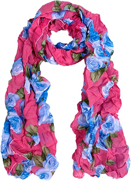 Elegant Featherweight Roses Floral Scarf