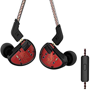 KZ AS10 HIFI Stereo 5 Balanced Armature Driver Monitor Earphone In Ear Headphone Headset Earbuds (With Mic, Black)