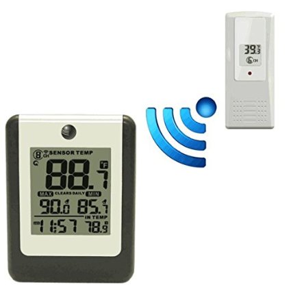 Ambient Weather WS-16 Wireless 8-Channel Thermometer with Remote Sensor