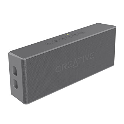 Creative MUVO 2 Portable Water Resistant Bluetooth Speaker with Built-In MP3 Player - Grey