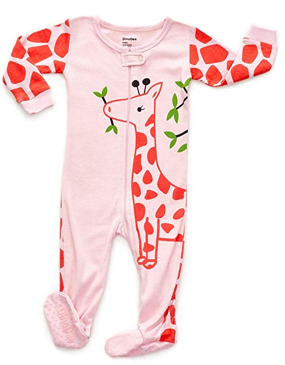 DinoDee Baby Girls Footed Pajamas Sleeper 100% Cotton Kids Pjs (6 Months-5 Toddler)