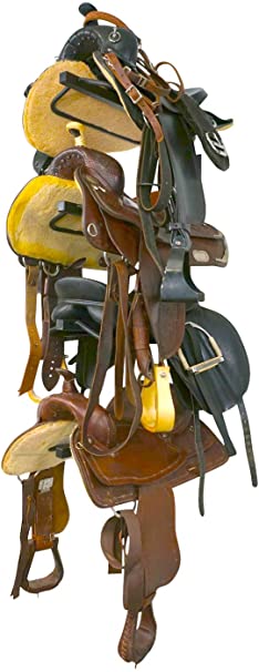 StoreYourBoard Horse Saddle Storage Rack, Wall Mounted Equestrian Saddle Holder, Holds (4) Western and English Saddles