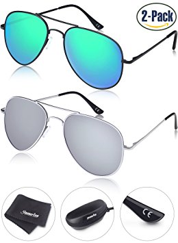 Young4us Aviator Sunglasses Polarized Metal Mirror UV400 Men Women Glasses