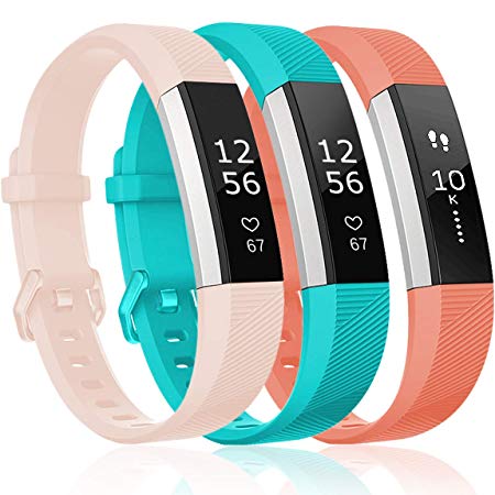 Maledan Replacement Bands Compatible for Fitbit Alta, Alta HR and Fitbit Ace, Classic Accessories Band Sport Strap for Fitbit Alta HR, Fitbit Alta and Fitbit Ace, 3-Pack, Women Men