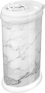 Ubbi Steel Odor Locking, No Special Bag Required Money Saving, Awards-Winning, Modern Design Registry Must-Have Diaper Pail, Marble (10028)