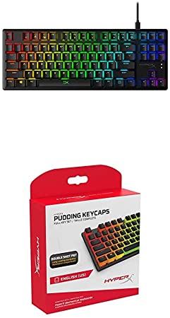 HyperX Alloy Origins Core - Aqua Switch   HyperX Pudding Keycaps - Black