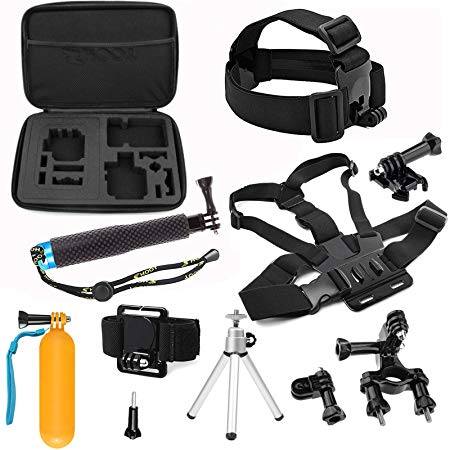 SHOOT 8in1 Accessories Kit for GoPro Hero 7 Hero (2018)/Hero 6/Hero 5/Hero 4 GoPro Hero Session SJCAM SJ4000 SJ5000 SJ6000 AKASO EK7000 Apeman A70 APEMAN A80 Xiaomi Yi WiMiUS Sony Sports Camera