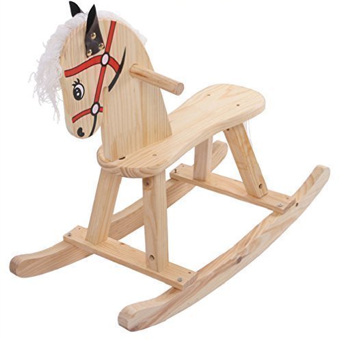 Aladdin Trojan Rocking Horse for Toddlers Wooden Toys for Boys and Girls 542445cm
