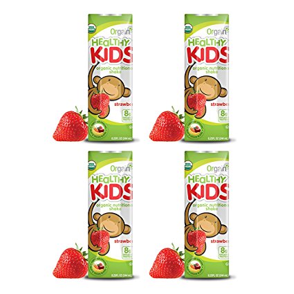 ORGAIN |Shake-Healthy Kids / Strawberry (Organic & Gluten Free) 8.25 oz [4 Pack]