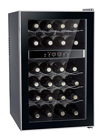 SPT WC-2462M 24 Bottle Dual-Zone Thermo-Electric Wine Cooler, Black