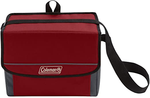 Coleman 18-Can Collapsible Cooler with 20-Hour Ice Retention | Soft-Sided Cooler Bag Folds Flat for Compact Storage, Mahogany