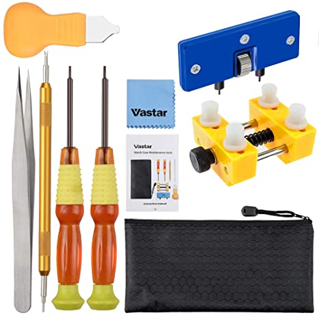 Vastar Watch Opening Tool,Watch Opener, Watch Battery Replacement Tool Kit, Watch Repair Tool Kit with Storage Bag