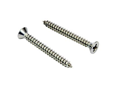 #4 x 1" Stainless Flat Head Phillips Wood Screw, (100 pc), 18-8 (304) Stainless Steel Screw by Bolt Dropper