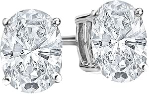 1-5 IGI Certified LAB-GROWN Oval Cut Diamond Earrings 4 Prong Screw Back Luxury Collection (D-E Color, VS1-VS2 Clarity)