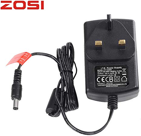 ZOSI DC12V 2A UK Power Supply Adapter for CCTV Security Surveillance Camera DVR System