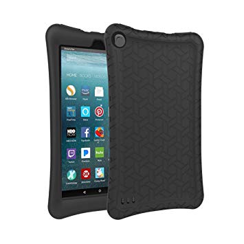 AVAWO Silicone Case for Fire 7 Tablet (7th Generation, 2017 Release only) - Anti Slip Shockproof Light Weight Protective Cover, Black