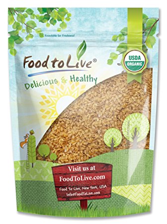 Food To Live Certified Organic Whole Golden Flaxseed (Raw, Non-GMO, Bulk Flax Seed) (1 Pound)