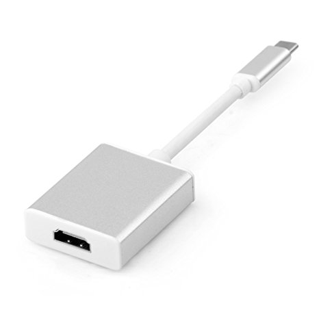XF TIMES USB C to HDMI USB 3.1 Type C to HDMI 4K HDTV Adapter for New Macbook, Chromebook Pixel, Microsoft Lumia 950/950XL and Future USB Type C Devices Aluminum Case,Silver